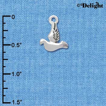 C3748 tlf - 2-D Small Silver Dove - Silver Charm