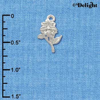 C3753 tlf - Silver Flower with AB Swarovski Crystal - Silver Charm