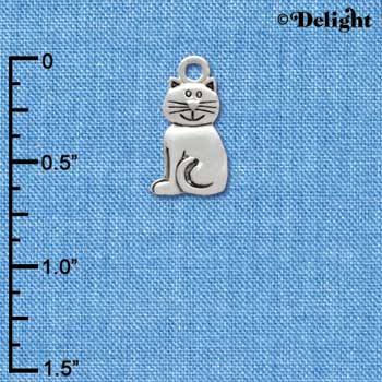 C3772 tlf - 2-D Silver Fat Cat - Silver Charm