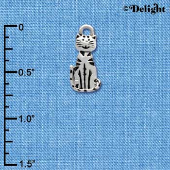 C3773 tlf - 2-D Striped Cat - Silver Charm