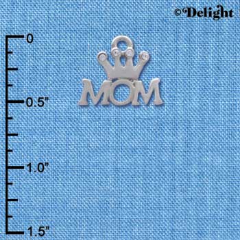 C3826 tlf - Mom with Crown - Im. Rhodium Charm