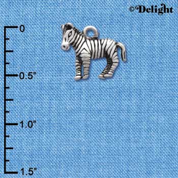 C3829 tlf - 2-D Zebra - Im. Rhodium Charm