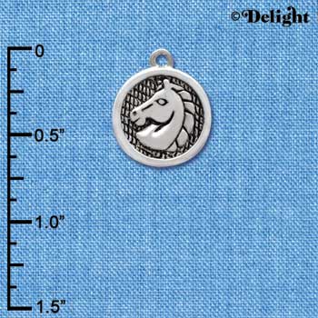 C3831 tlf - Horse Head in Disc - Silver Charm