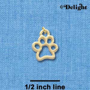 C3900 tlf - Medium Open Paw - Gold Charm 