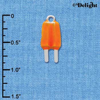 C3924 tlf - Orange 2-D Popsicle - Silver Charm 