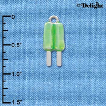 C3926 tlf - Lime 2-D Popsicle - Silver Charm 