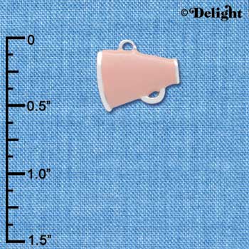 C3945 tlf - Small Pink Megaphone - Silver Charm