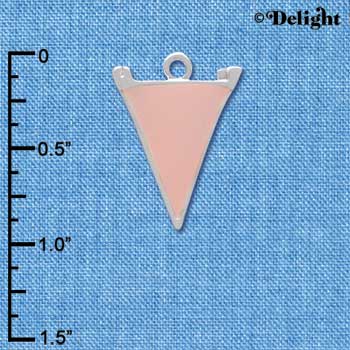 C3946 tlf - Small Pink Penant - Silver Charm