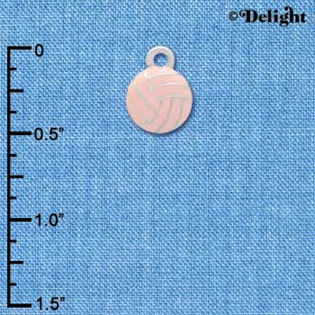 C3952 tlf - Mini 2-D Pink Volleyball - Silver Charm