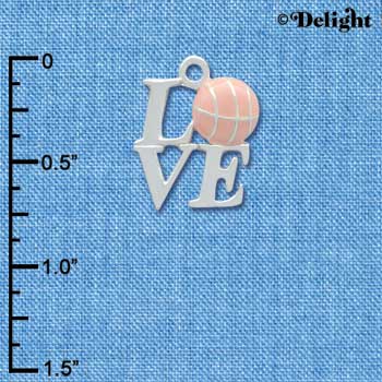 C3954 tlf - Silver Love with Pink Basketball - Silver Charm