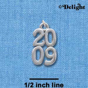 C4010 tlf - Silver Vertical Year - 2009 - Im. Rhodium Charm