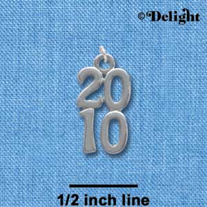 C4011 tlf - Silver Vertical Year - 2010 - Im. Rhodium Charm