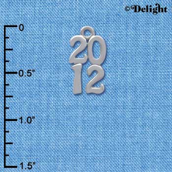 C4013 tlf - Silver Vertical Year - 2012 - Im. Rhodium Charm