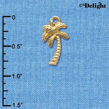 C4109+ tlf - Gold Palm Tree - Gold Plated Charm