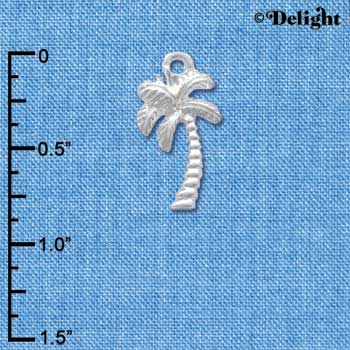 C4110+ tlf - Silver Palm Tree - Silver Plated Charm