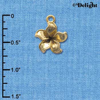C4114 tlf - Gold Flower - Gold Plated Charm
