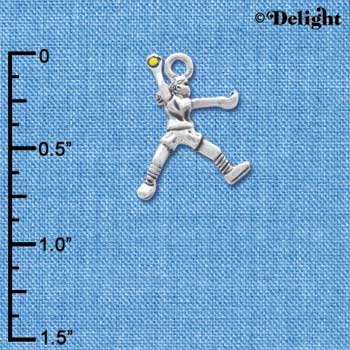 C4156+ tlf - Medium Softball Pitcher - Silver Plated Charm