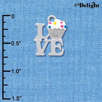 C4181 tlf - Love with Vanilla Cupcake - Silver Plated Charm