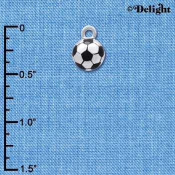 C4220+ tlf - 3-D Soccerball - Silver Plated Charm