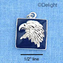 C1009* - Eagle - Head Blue - Silver Charm (Left or Right)