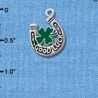 C1016* tlf - Horseshoe - Clover - Silver Charm (Left or Right)