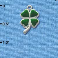 C1018* - Clover - Heart - Silver Charm (Left or Right)