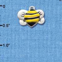 C1020 - Bee - Front Yellow - Silver Charm