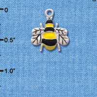 C1024 - Bee - Front Yellow Fancy - Silver Charm