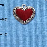 C1028 - Heart - Red Fancy - Silver Charm