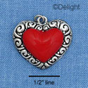 C1031 - Heart - Red Fancy - Silver Charm