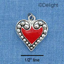 C1035 - Heart - Red Fancy - Silver Charm