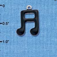 C1039 - Musical Notes - Black - Silver Charm