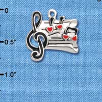 C1042 - Music Sheet - Hearts - Silver Charm