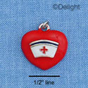 C1056 - Heart - Nurse Hat - Silver Charm