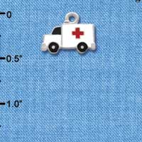 C1059* - Ambulance - Cross - Silver Charm (Left or Right)