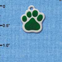 C1088 - Large Green Paw - Silver Charm