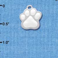 C1095 - Large White Paw - Silver Charm