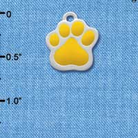 C1096 - Large Yellow Paw - Silver Charm