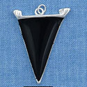 C1098 - Pennant - Black - Silver Charm