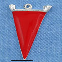 C1105 - Pennant - Red - Silver Charm