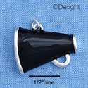 C1111* - Megaphone - Black - Silver Charm (Left or Right)