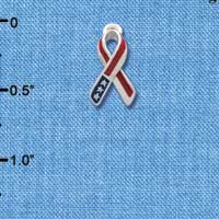 C1113 - Ribbon - Patriotic - Silver Charm Mini