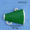 C1114* - Megaphone - Green - Silver Charm (Left or Right)