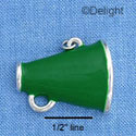 C1114* - Megaphone - Green - Silver Charm (Left or Right)