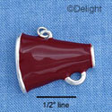 C1115* - Megaphone - Maroon - Silver Charm (Left or Right)