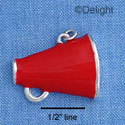 C1118* - Megaphone - Red - Silver Charm (Left or Right)