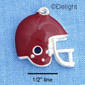 C1128* - Football Helmet - Maroon - Silver Charm