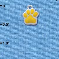 C1148 - Small Yellow Paw - Silver Charm