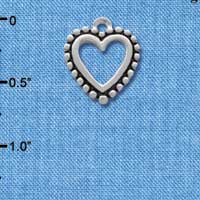 C1149 - Heart - Fancy Open - Silver Charm