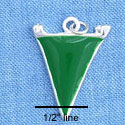 C1153 - Pennant - Green - Silver Charm Mini